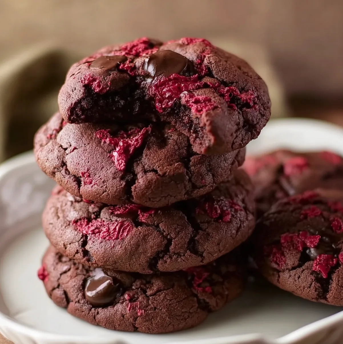 Dark Chocolate Raspberry Cookies